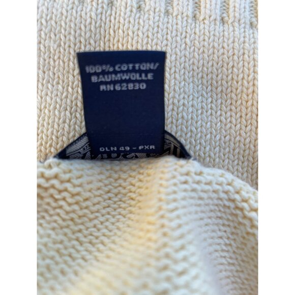 Yellow Short-Sleeve Knit Sweater Size L Lands End Womens Cotton Blend Hong Kong - Picture 7 of 10